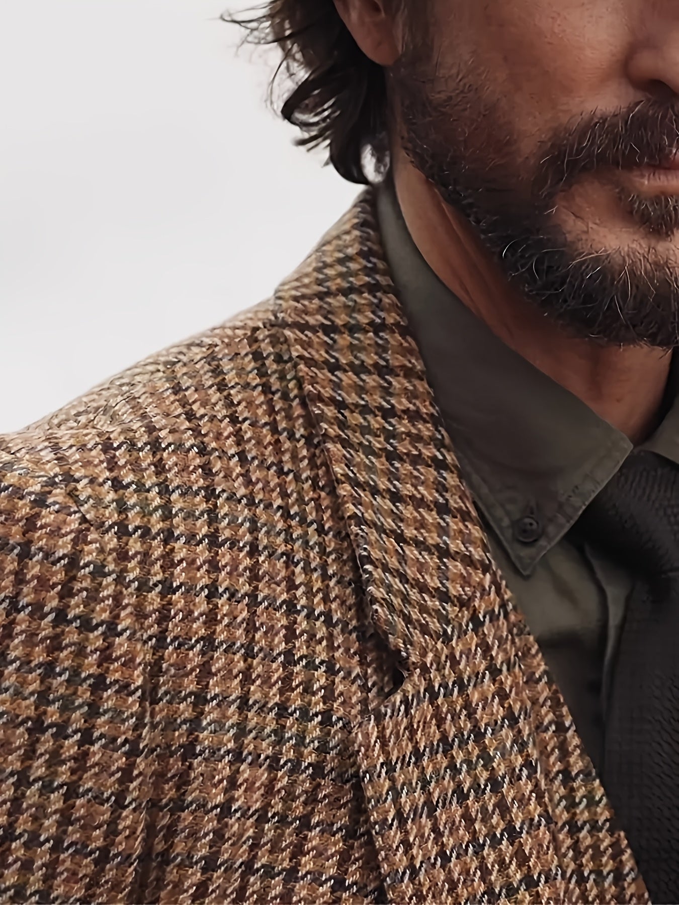 Men'S 3pcs Houndstooth Suit | Slim Fit Retro Wedding Tuxedo | Winter Jacket + V-Neck Vest + Trousers | Formal Business & Party Wear | Suitable for Weddings, Cocktail, Outdoors, Formal Suits for Men, Wedding Suit for Men Plus Size