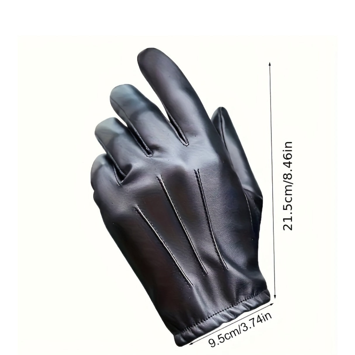 2pcs Men's PU Leather Touchscreen Driving Gloves - Texting Compatible, Hand-Washable, Pull-On Closure, Non-Textile Weave, for Autumn and Winter Warmth